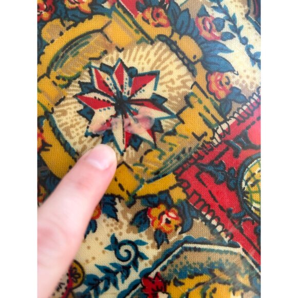 Vintage fabric fab tray 17” giant plate made in Canada boho cottagecore - Picture 2 of 7